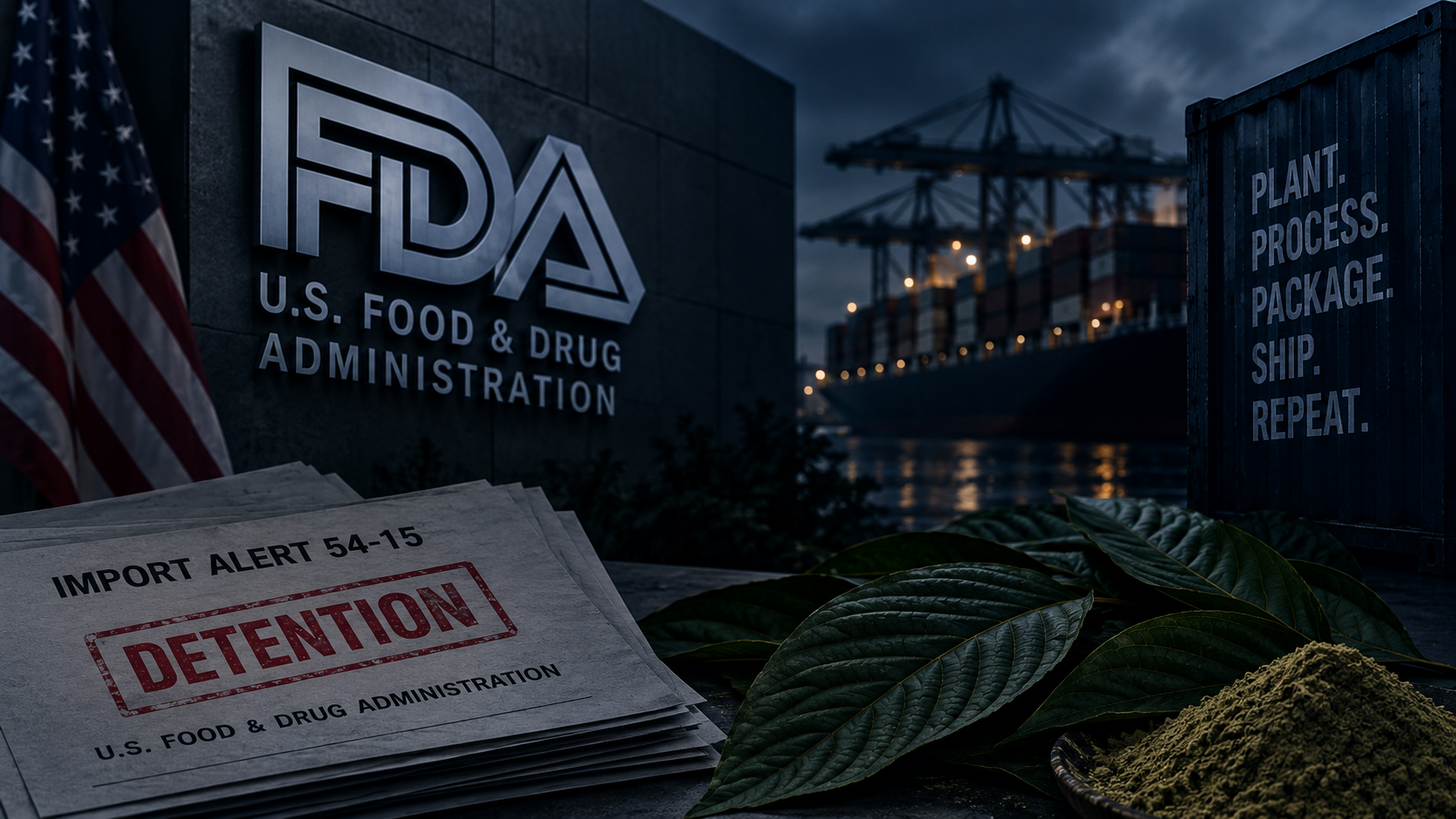 FDA kratom import refusals, accepted entries and U.S. bill of lading investigation